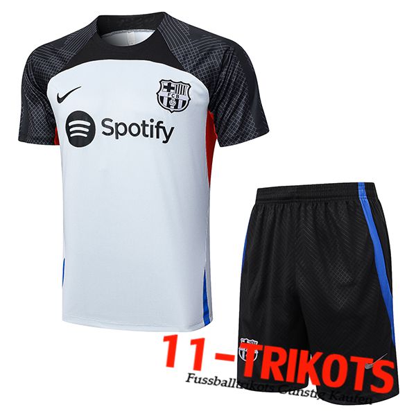 FC Barcellona Trainingstrikot + Shorts Grau 2023/2024 -02