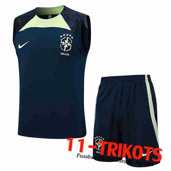 Brasilien Trainings-Tanktop + Shorts Navy blau 2023/2024