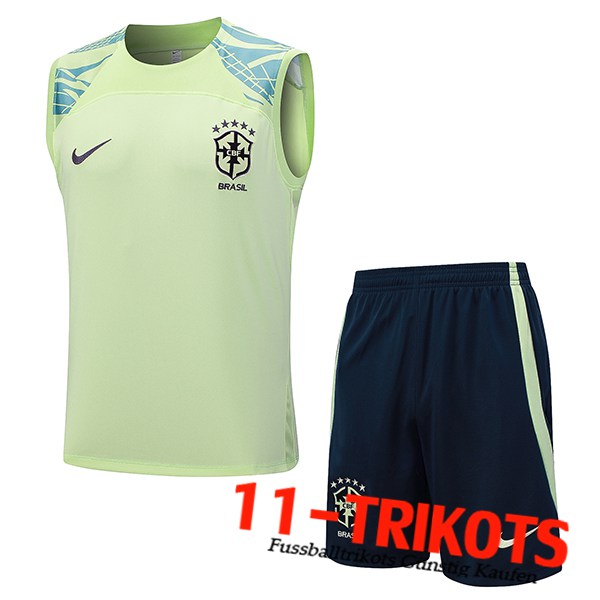 Brasilien Trainings-Tanktop + Shorts Grün 2023/2024