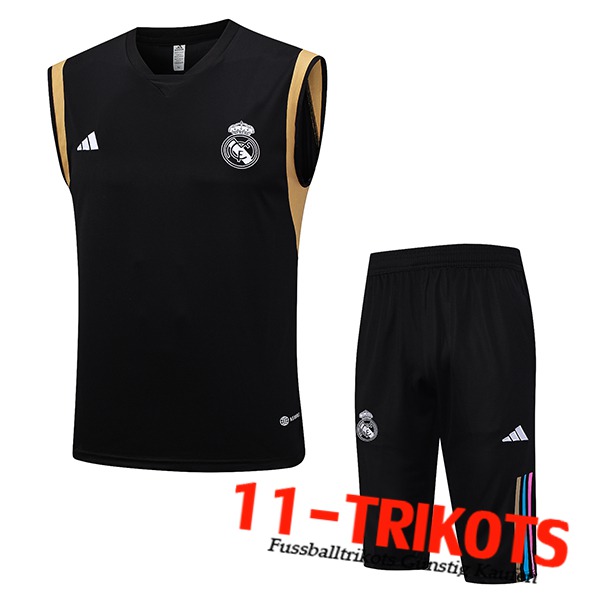 Real Madrid Trainings-Tanktop + Shorts Schwarz 2023/2024 -02