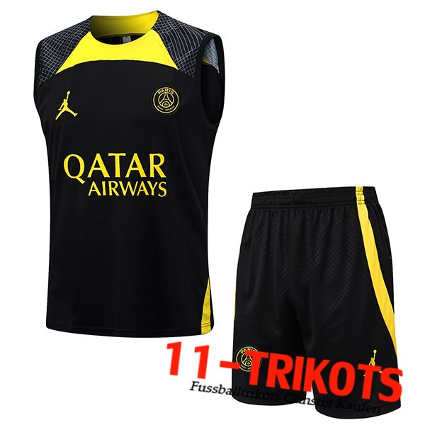 PSG Trainings-Tanktop + Shorts Schwarz 2023/2024