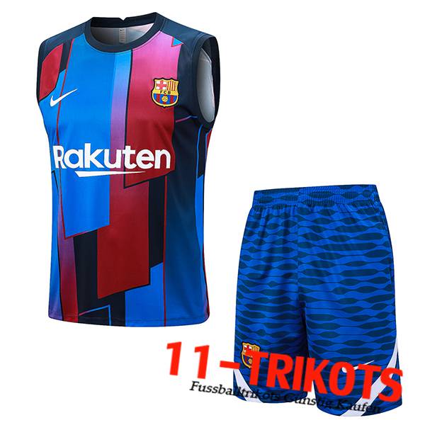 FC Barcellona Trainings-Tanktop + Shorts Blau 2023/2024 -03