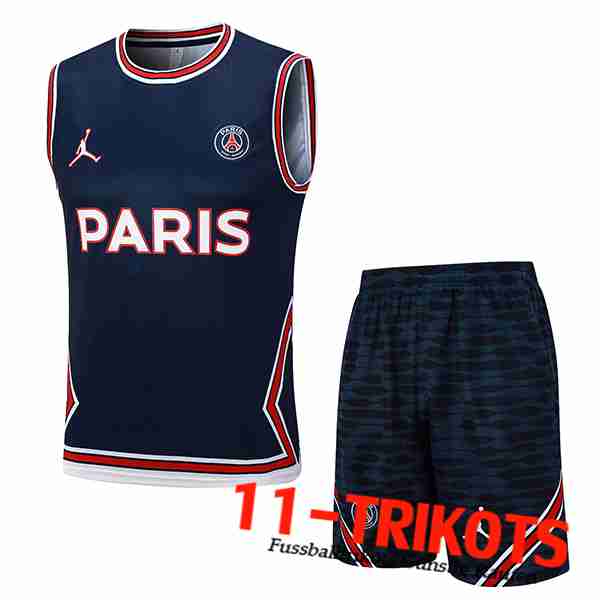 PSG Trainings-Tanktop + Shorts Navy blau 2023/2024 -04