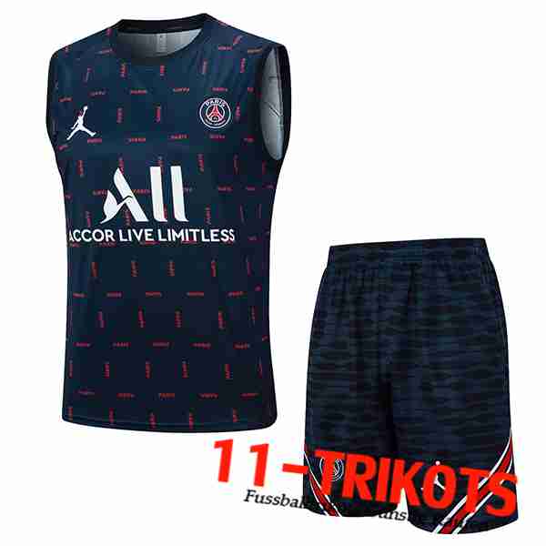 PSG Trainings-Tanktop + Shorts Navy blau 2023/2024 -03