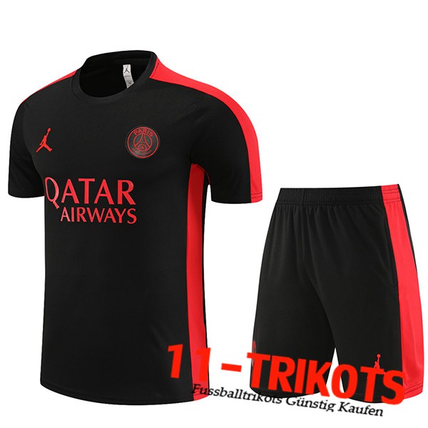 Jordan PSG Trainingstrikot + Shorts Schwarz 2023/2024