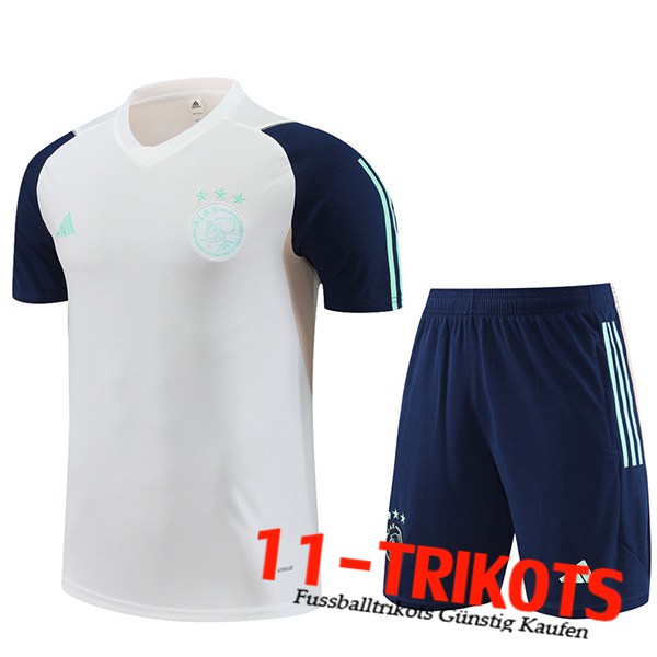 Ajax Trainingstrikot + Shorts Weiß 2023/2024 -02