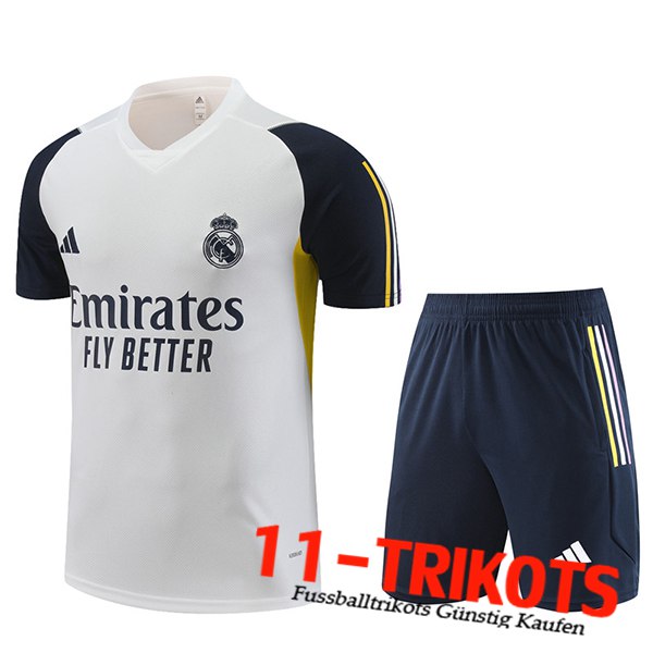 Real Madrid Trainingstrikot + Shorts Weiß 2023/2024 -07