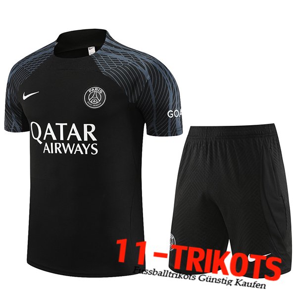 PSG Trainingstrikot + Shorts Schwarz 2023/2024 -02