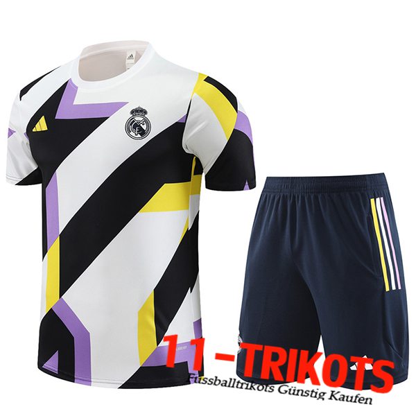 Real Madrid Trainingstrikot + Shorts Schwarz/Weiß 2023/2024