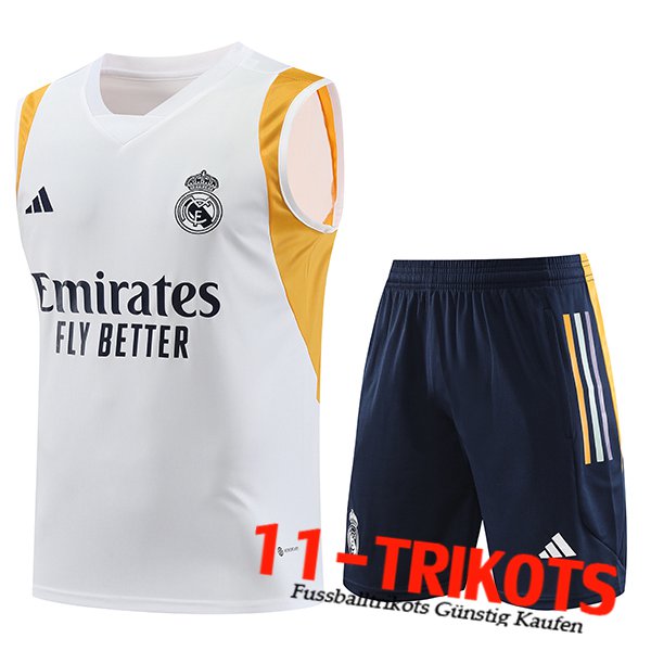 Real Madrid Trainings-Tanktop + Shorts Weiß 2023/2024 -04