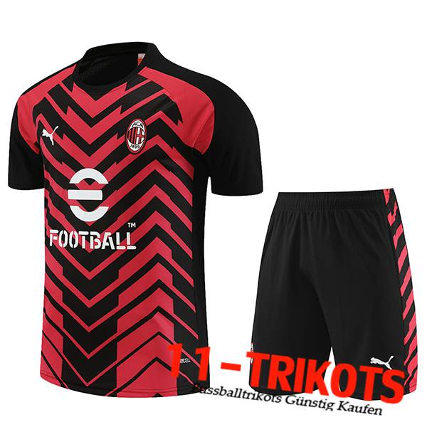 AC Milan Trainingstrikot + Shorts Rot/Schwarz 2023/2024