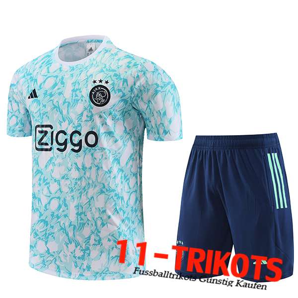 Ajax Trainingstrikot + Shorts Hellblau 2023/2024 -02