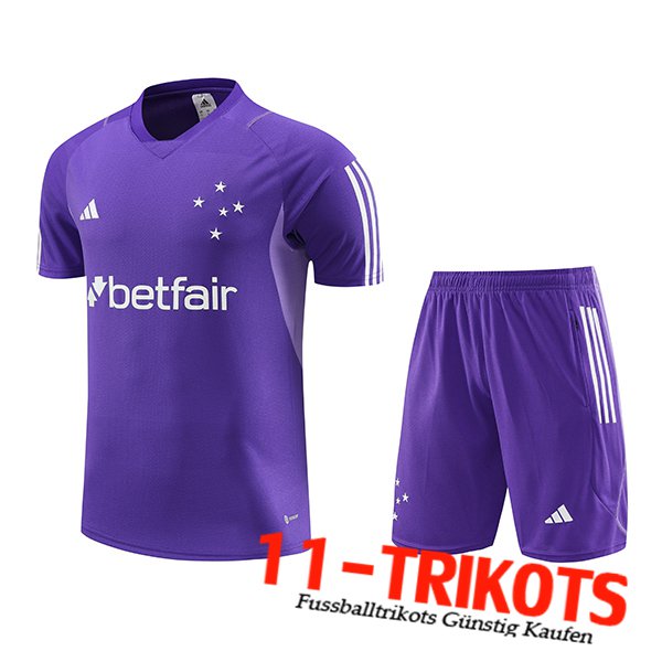 Cruzeiro Trainingstrikot + Shorts lila 2023/2024 -02