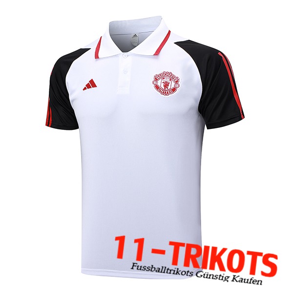 Manchester United Poloshirt Weiß 2023/2024