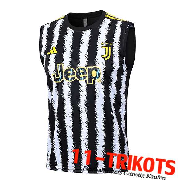 Juventus Trainings-Tanktop Schwarz/Weiß 2023/2024 -03