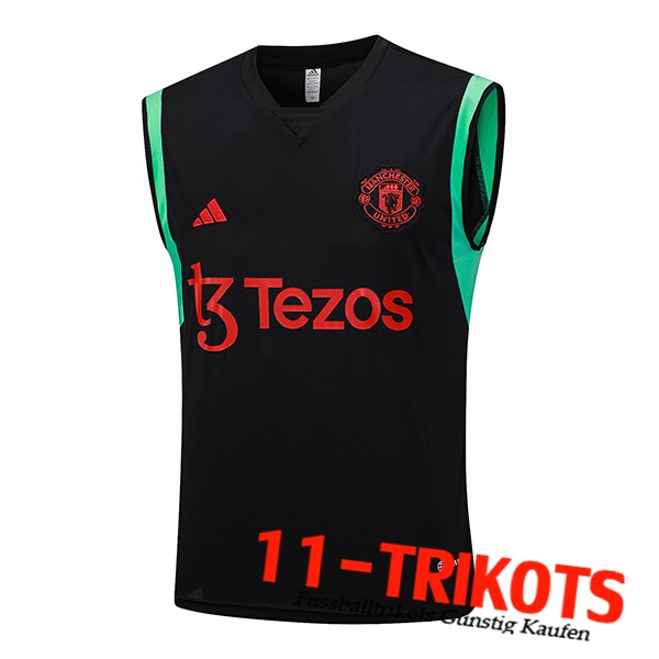 Manchester United Trainings-Tanktop Schwarz 2023/2024 -05