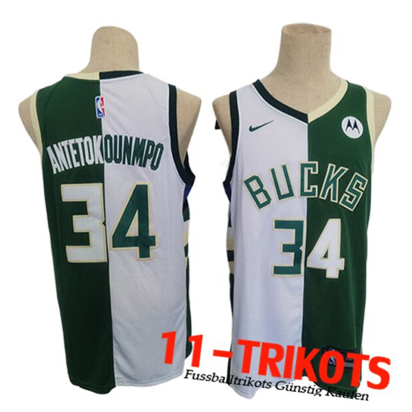 Milwaukee Bucks Trikots (ANTETOKOUNMPO #34) 2023/24 Weiß/Grün