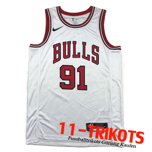 Chicago Bulls Trikots (RODMAN #91) 2023/24 Weiß -03