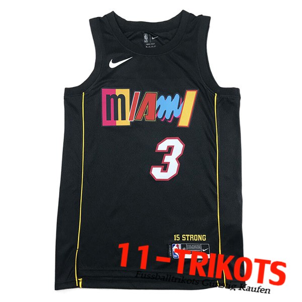 Miami Heat Trikots (WADE #3) 2023/24 Schwarz -05