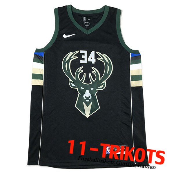 Milwaukee Bucks Trikots (ANTETOKOUNMPO #34) 2023/24 Schwarz -03