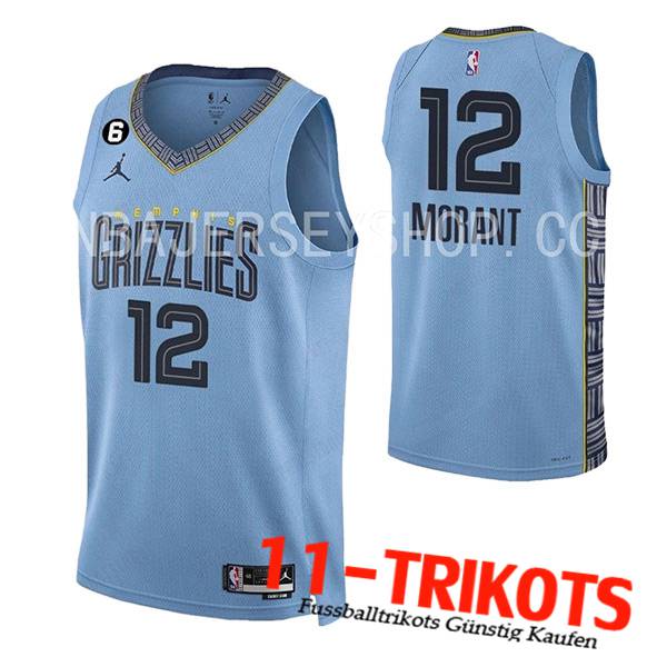 Memphis Grizzlies Trikots (MORANT #12) 2023/24 Hellblau -02