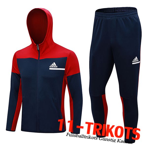 Adidas Trainingsanzug Mit Kapuze Trainingsjacke Windbreaker Blau/Rot 2023/2024