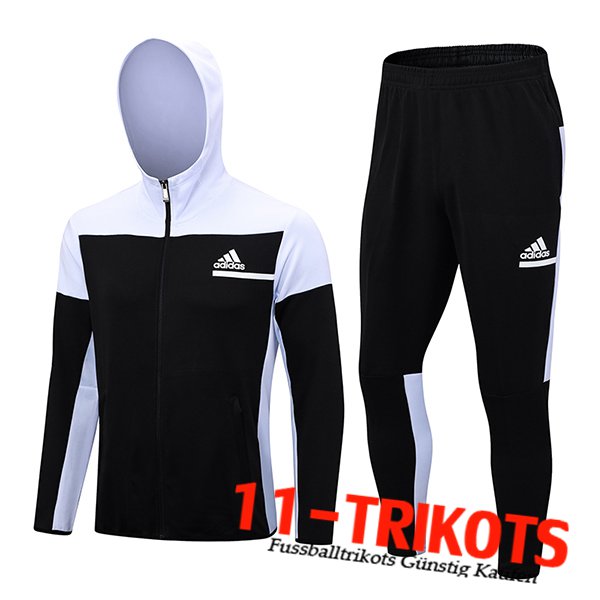Adidas Trainingsanzug Mit Kapuze Trainingsjacke Windbreaker Schwarz/Weiß 2023/2024