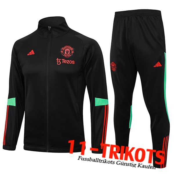 Manchester United Trainingsanzug (Jacke) Schwarz 2023/2024