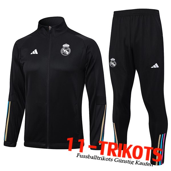 Real Madrid Trainingsanzug (Jacke) Schwarz 2023/2024