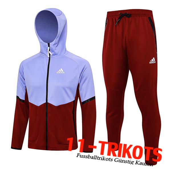 Adidas Trainingsanzug Mit Kapuze Trainingsjacke Windbreaker lila/Rot 2023/2024