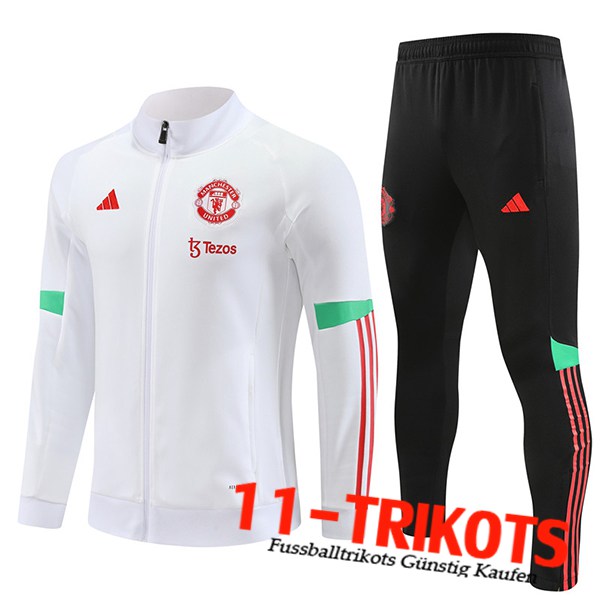 Manchester United Trainingsanzug (Jacke) Weiß 2023/2024 -02