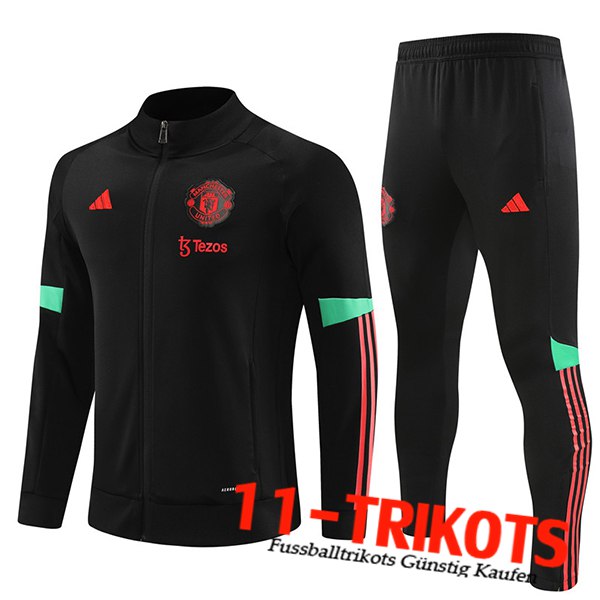 Manchester United Trainingsanzug (Jacke) Schwarz 2023/2024 -02