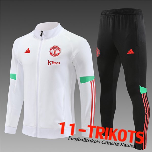 Manchester United Trainingsanzug (Jacke) Kinder Weiß 2023/2024