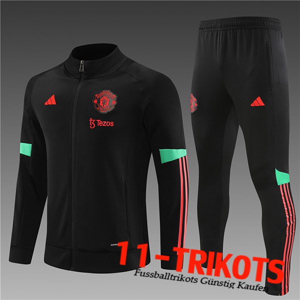 Manchester United Trainingsanzug (Jacke) Kinder Schwarz 2023/2024