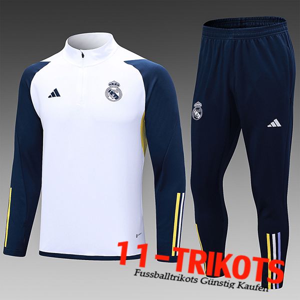 Real Madrid Trainingsanzug Kinder Weiß 2023/2024 -03