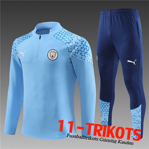 Manchester City Trainingsanzug Kinder Hellblau 2023/2024 -02