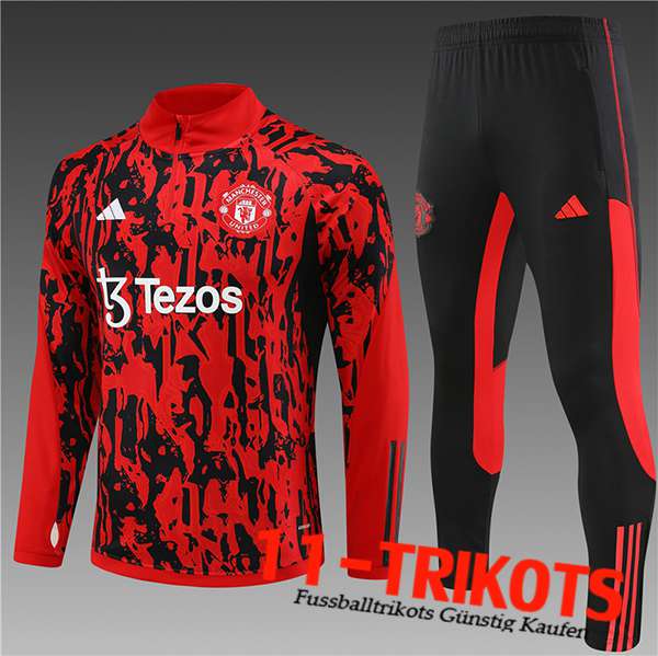 Manchester United Trainingsanzug Kinder Rot/Schwarz 2023/2024