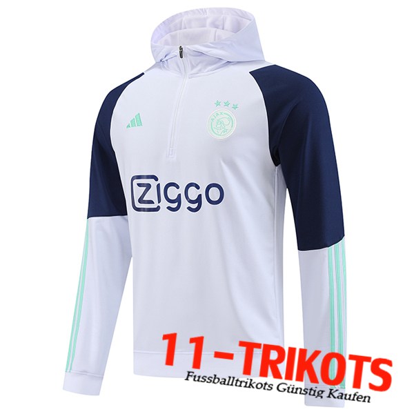 Ajax Training Sweatshirt Mit Kapuze Weiß 2023/2024
