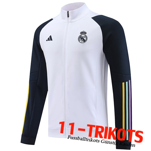 Real Madrid Trainingsjacke Weiß 2023/2024 -02