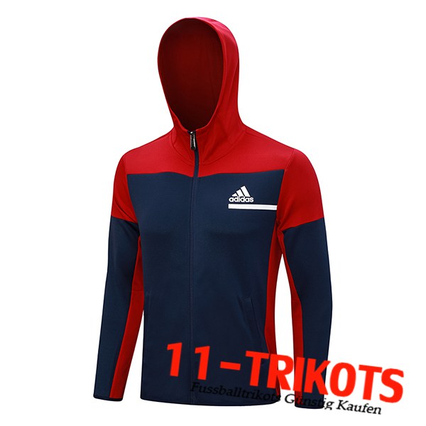 Adidas Trainingsjacke Mit Kapuze Blau/Rot 2023/2024