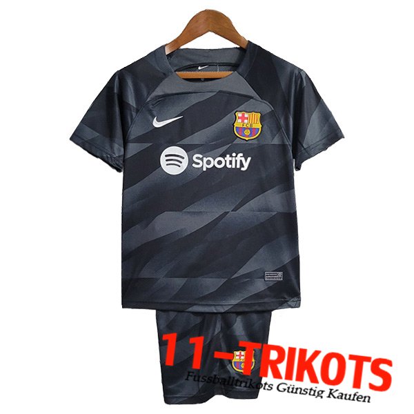 FC Barcelona Fussball Trikots Kinder Torhuter Schwarz 2023/2024