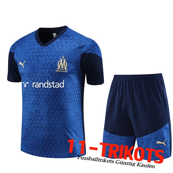Marseille Trainingstrikot + Shorts Blau 2023/2024