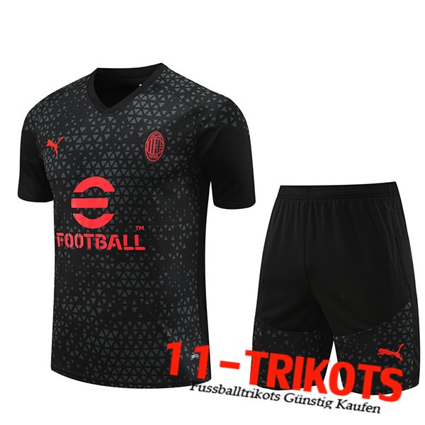 AC Milan Trainingstrikot + Shorts Schwarz 2023/2024