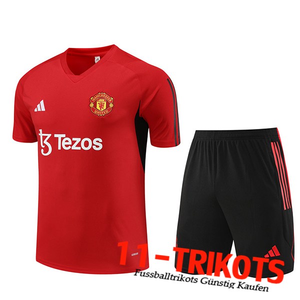 Manchester United Trainingstrikot + Shorts Rot 2023/2024 -02