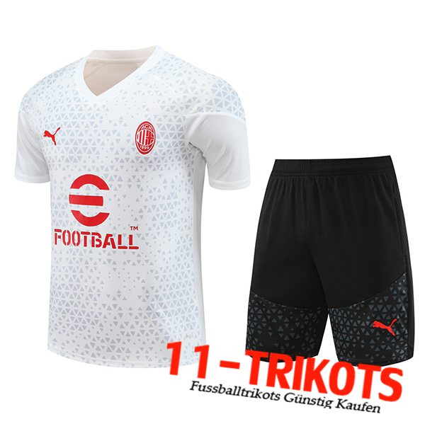 AC Milan Trainingstrikot + Shorts Weiß 2023/2024