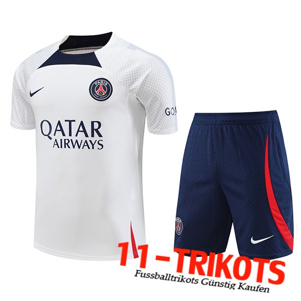 PSG Trainingstrikot + Shorts Weiß 2023/2024 -03