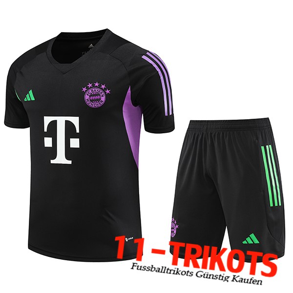 Bayern München Trainingstrikot + Shorts Schwarz 2023/2024 -05