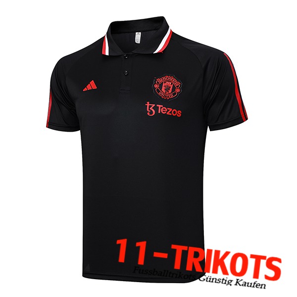 Manchester United Poloshirt Schwarz 2023/2024
