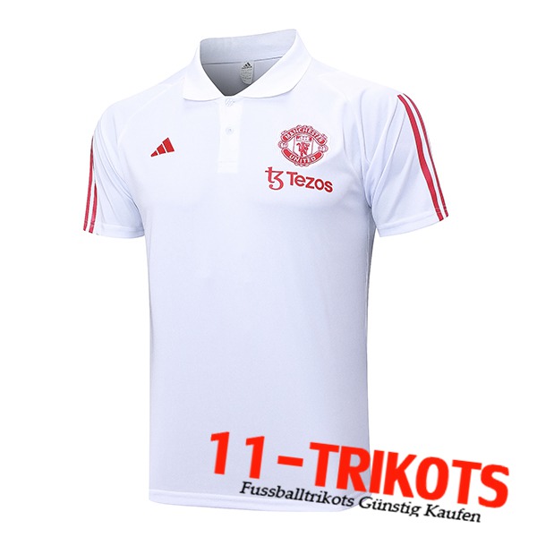 Manchester United Poloshirt Weiß 2023/2024 -05