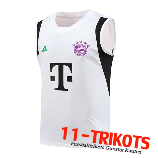 Bayern München Trainings-Tanktop Weiß 2023/2024 -02